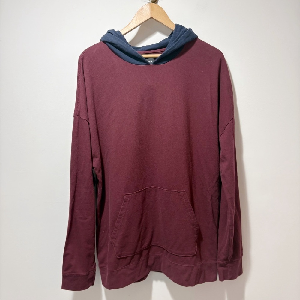 Pacsun Hooded Long Sleeve Color Block Short Men’s Size Large Navy Blue and Red